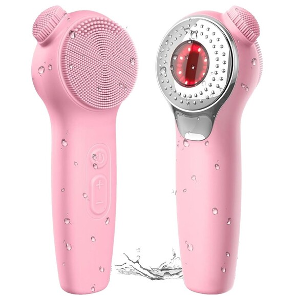 Silicone Face Scrubber Waterproof Cleansing & Exfoliating Red Light Massager NEW - Picture 2 of 8